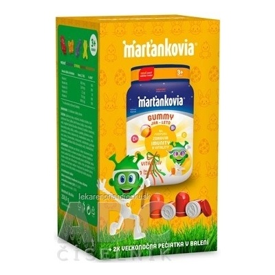 Walmark Marťankovia Gummy Jar - Leto želatínové tablety, príchuť čučoriedka, citrón, jahoda, mandarínka 50 ks