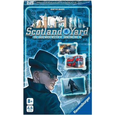 Ravensburger 22451 - Scotland Yard, Mitbringspiel für 2-4 Spieler, Strategiespiel ab 8 Jahren, kompaktes Format, Reisespiel, Brettspiel