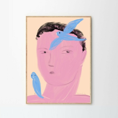 Moikka Plagát Blue Lady by Stine Belden Røed 50x70cm