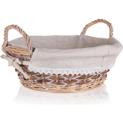 Košík DUO kulatý s uchy 30x11cm proutěný