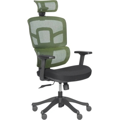 Bittel Работен стол Carmen 7582, до 130кг. макс тегло, дамаска/мрежа, ергономичен, полипропиленова база, мултиблок механизъм, регулируем люлеещ механизъм, газов амортисьор, лумбална опора, черно-зелен (bt-3520406_3)