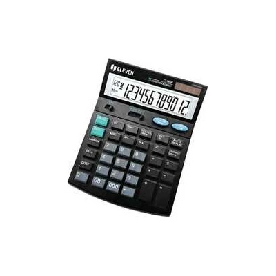 Eleven kalkulačka CT666N, čierna, stolná s výpočtom DPH, dvanásťmiestna, , automatické vyp