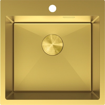 Mexen Solix мивка от неръждаема стомана с 1 отделение 500 x 500 mm, златна - 6407501000-55 (6407501000-55)
