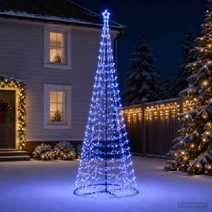 vidaXL Спирално LED коледно дърво с основа EKENAS 400 см (42056579)