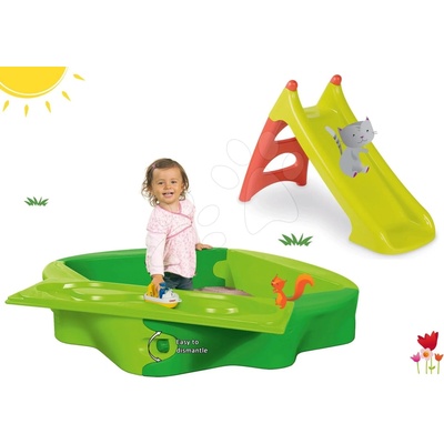 Smoby set dětská skluzavka Tobbogan XS a pískoviště Sandy s krytem a vodní dráhou 310270-2