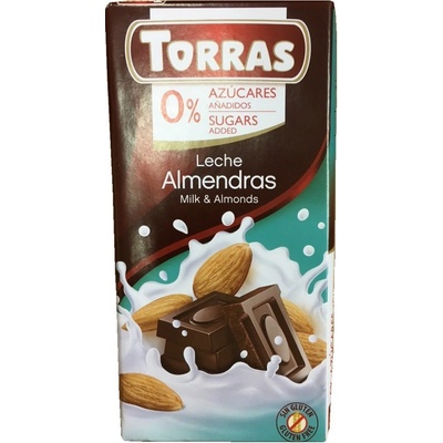 Torras Bezlepková mléčná s mandlemi bez přidaného cukru 75 g