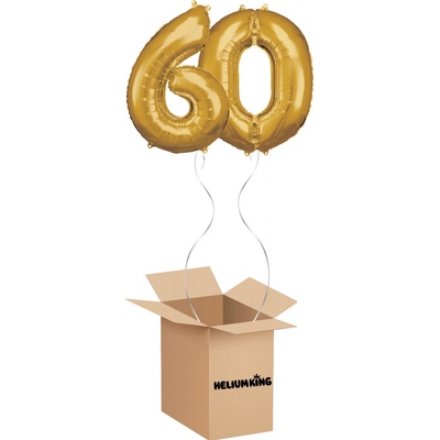 HeliumKing Balónový box Narodeninové číslo 60 zlatý 86 cm