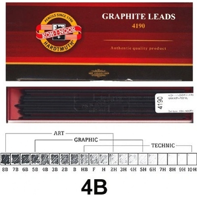 Koh-i-noor technická Tuha grafitová 4B 12 ks 4190