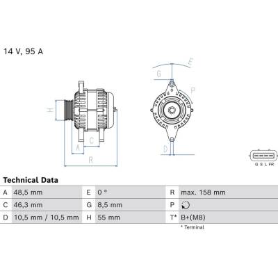 Alternátor BOSCH 0 986 085 070 (0986085070)