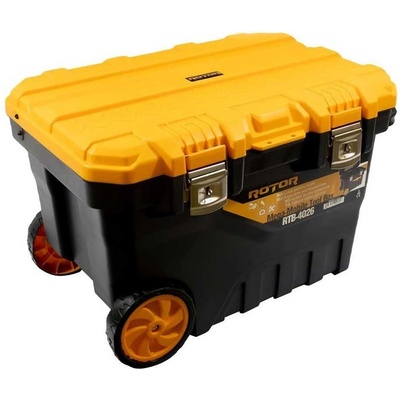 ROTOR Кутия за инструменти пластмасова, 725x500x465 мм, 168.56 л, ROTOR RTB-4026, с метални закопчалки и колела (ET14817)
