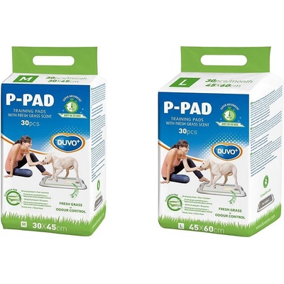 Duvoplus P-PAD Fresh Grass Medium - Високо абсорбиращи памперс подложки за кучета, 30/45 см. - 30 броя