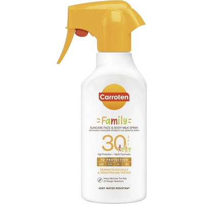 Carroten , слънцезащитен спрей Family Face & Body Milk SPF 30, 270 мл