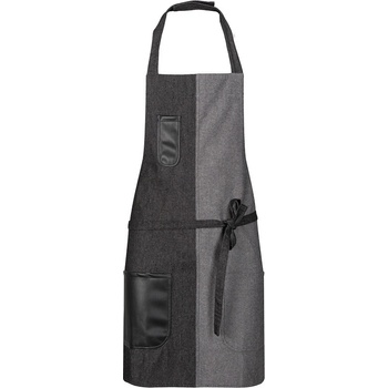 Toma Číšnická zástěra ke krku černá/šedá T-1795