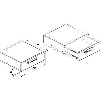 Чекмедже за рафтове 19", заключващо се 3u dp-dd-03 (dp-dd-03)