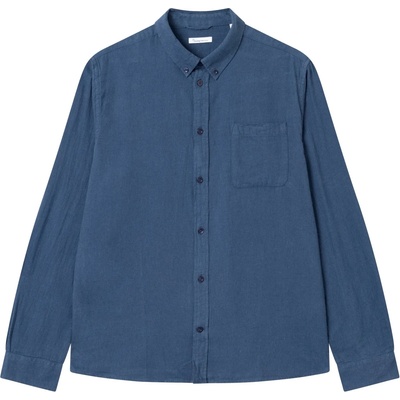 KnowledgeCotton Apparel Мъжка риза с копчета Knowledgecotton apparel Regular Fit Melangé Flannel Shirt - Estate Blue - размер XXL (033-2931-0115)