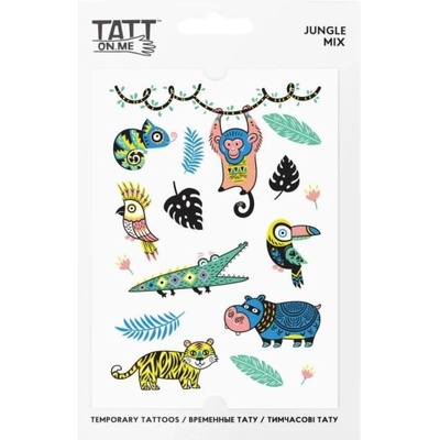 TATTonMe Водоустойчиви временни татуировки за деца Джунгла микс