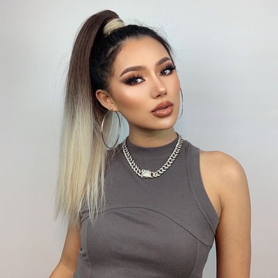 Hodvábny clip in Wrap Around Ponytail - svetlá blond