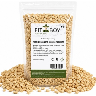 FITBOY Arašidy pražené nasucho nesolené 5000 g