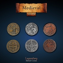 Drawlab Games Medieval Coin Set 24 kusů