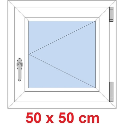 Soft Plastové okno 500 x 500 mm, otevíravé, Antracit krupička/Antracit krupička