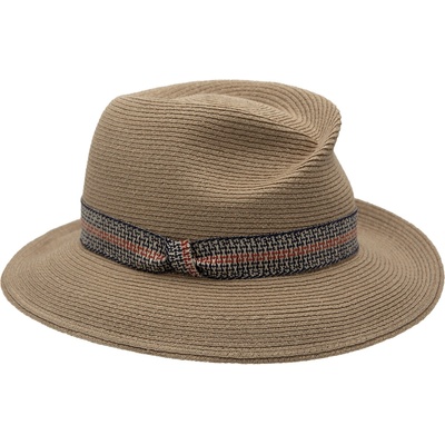 Mayser Simone Steppe luxusní dámský nemačkavý klobouk Fedora ručně šitý UV faktor 80