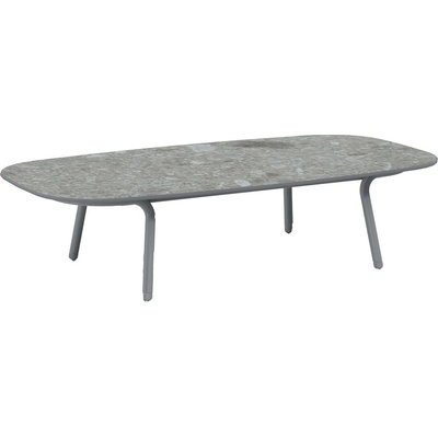 Manutti Nízký stůl Minus, Manutti, oválný 148 x 74 x 35 cm , rám hliník šedočerná lava, deska keramika 12 mm dekor dle vzorníku