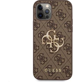 GUESS Гръб Guess PU 4G Metal Logo Case за iPhone 12/12 Pro - Кафяв