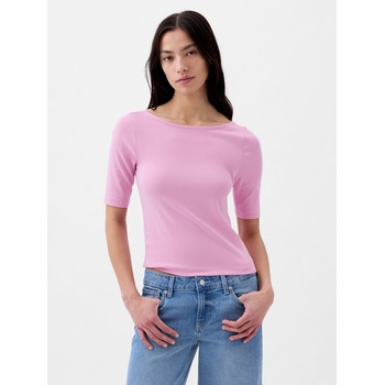 GAP Crop тениска с деколте лодка GAP GAP | Rozov | ЖЕНИ | XXS