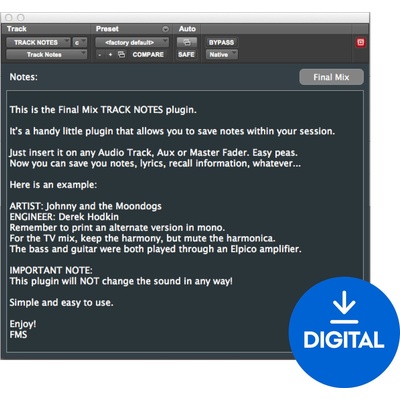 Final Mix Software Track Notes III (Дигитален продукт)