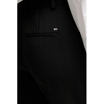 Tommy Hilfiger Панталон с вълна Tommy Hilfiger в черно с широка каройка, с висока талия WW0WW48352 (WW0WW48352)