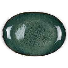Bitz Zelený/čierny servírovací kameninový tanier Gastro Green/Black
