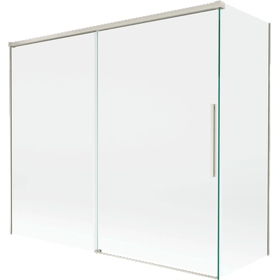 Mexen Rox параван за вана с 2 крила, плъзгащ се 180 + 90 x 150 cm, прозрачен, четкан никел - 8C9-180-090-97-00 (8C9-180-090-97-00)