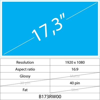 17.3 LCD Fat Lesklý 40 pin Full HD, Glossy