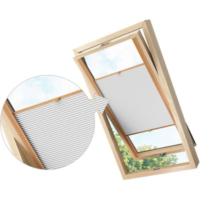 Zebra-shop Zatemňovací Plissé Pro Střešní Okno BÍLÁ PM01 Velux C02 borovice