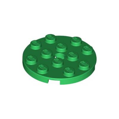 Lego 60474 Green Plate, Round 4 x 4 with Hole