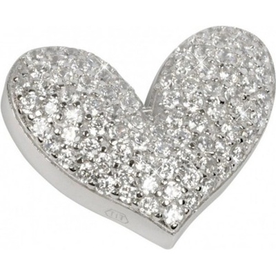 BENETO AGH28 Stříbrný přívěsek srdce se zirkony