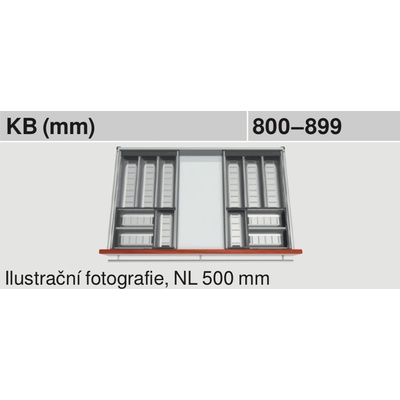 Příborník BLUM ORGA-LINE sada misek 550 mm ZSI.550BI3 - 2x (od 800 mm)