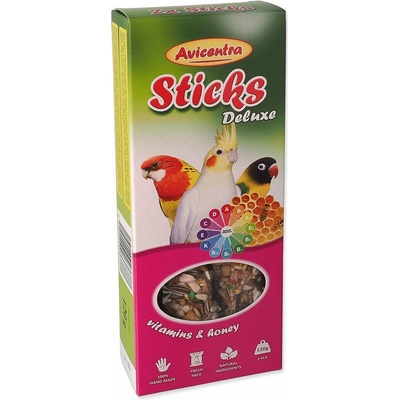Avicentra Sticks Deluxe tyčinky pro andulky vitamíny a med 110 g