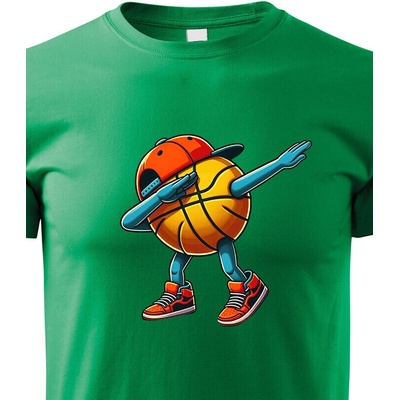 Dětské tričko Basketbalový míč dab dance Zelená Canvas Bezvatriko.cz 2287
