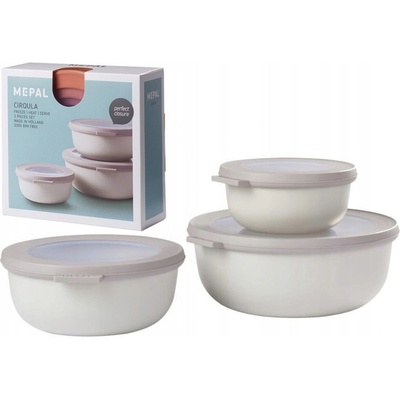 Mepal Set misek Cirqula obdélnikové set 3 ks 750 + 1500 + 3000 ml nordic černá