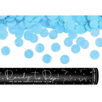 PartyDeco Vystreľovacie konfety Svetlá modrá 60 cm