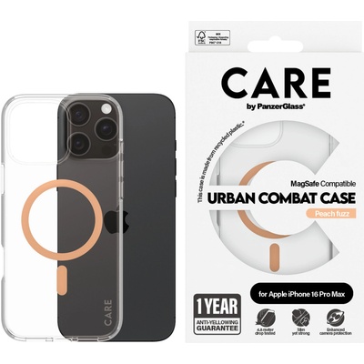 Panzer Гръб CARE by PanzerGlass за iPhone 16 Pro Max, Flagship Case Urban Combat w. Peachy MagSafe