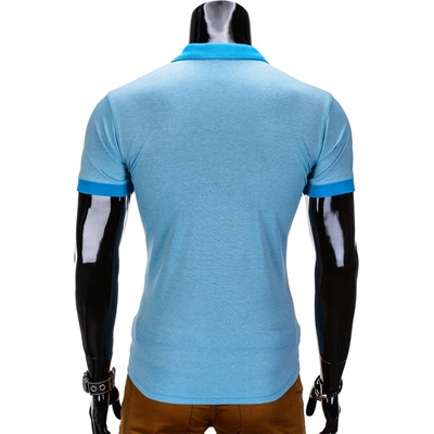 Ombre Clothing Pánské polo tričko s potiskem Vernon světle modré