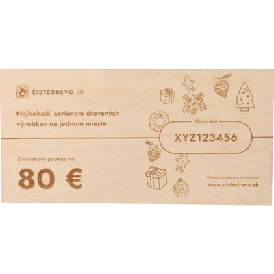 ČistéDrevo Darčekový poukaz 80 €
