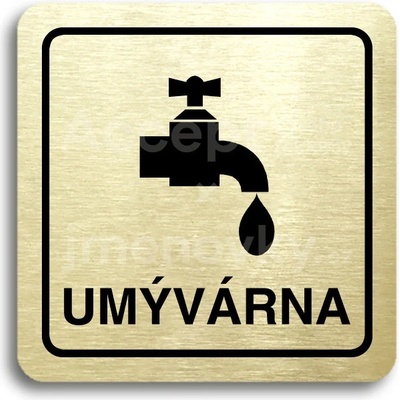 ACCEPT Piktogram umývárna - zlatá tabulka - černý tisk