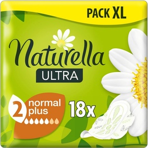 Naturella Дамски превръзки с крилца Naturella Ultra - Normal Plus, с лайка, 18 броя