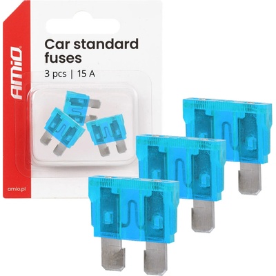 Autopoistky STANDARD púzdro 3 ks 15A AMIO-05106