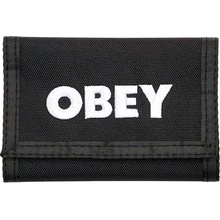 OBEY BOLD LOGO TRIFOLD WALLET BLACK