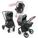 ZOPA Set židlička Inspira + novorozenecký set + houpací základna Berry Black