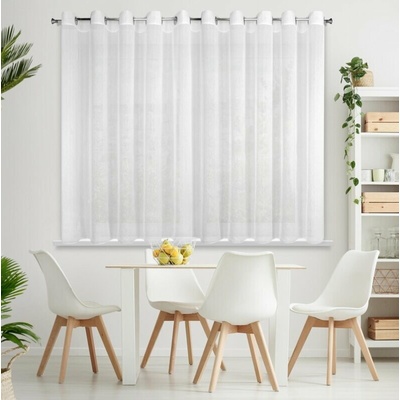 Tylová záclona REBECCA na dekoračných krúžkoch 350 x 160 cm – biela